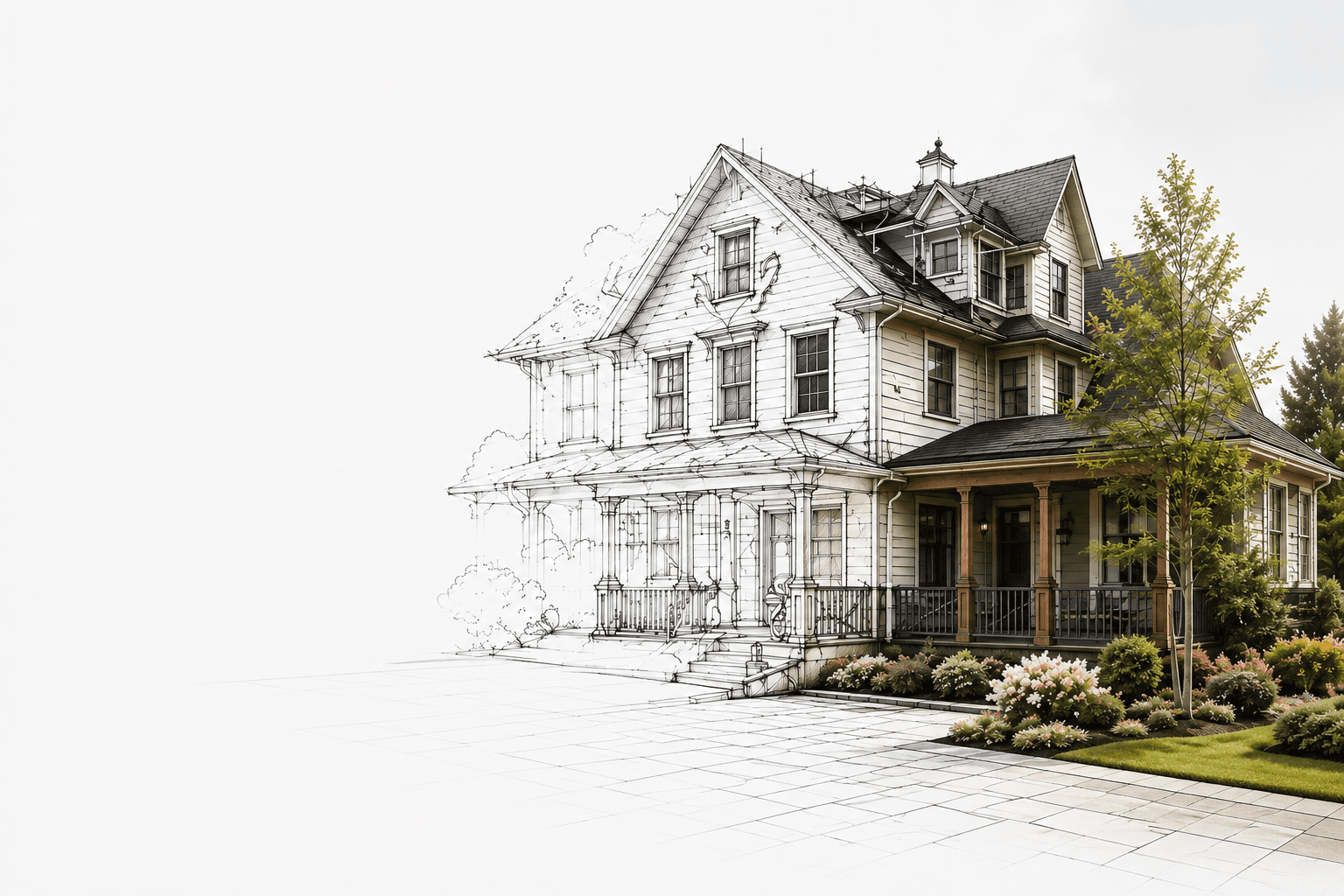 Property damage inspection illustration